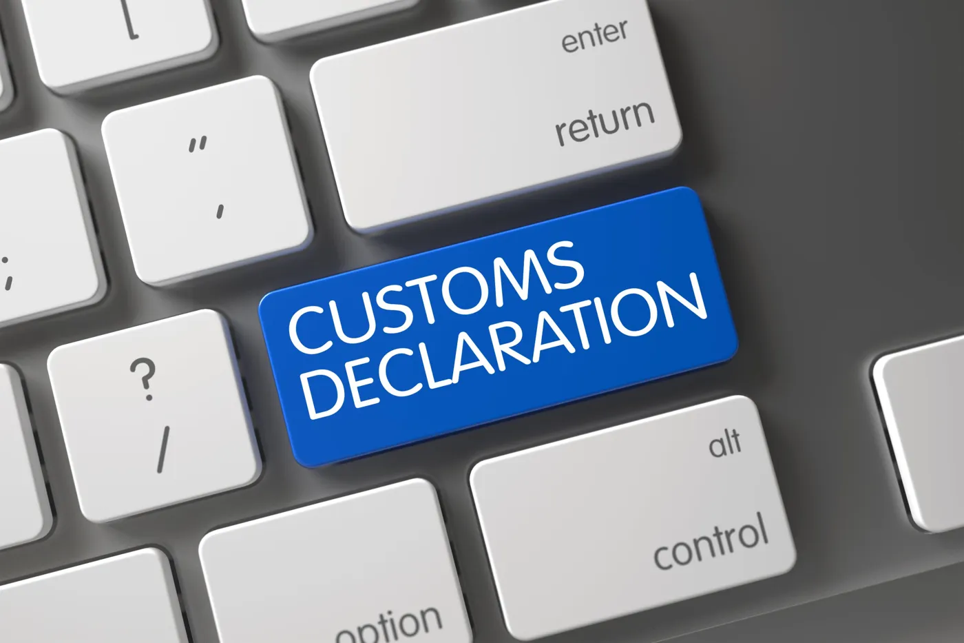 Keyboard with a customs declaration key